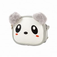 Lovely Children's Crossbody Bag Little Girl Small Zipper Shoulder Bag for Kids Gifts Cartoon Women's Coin Purse with Fuzzy Ball