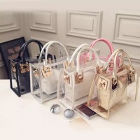 Fashion clear jelly PVC Women Shoulder Bag Clutch Purse Transparent Handbag