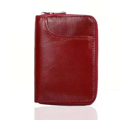 Wholesale Amazon PU Leather Zipper Card Holder Wallet With Coin Purse